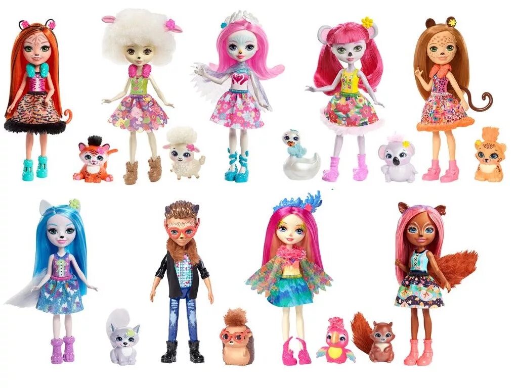 Игрушки куклы новые. Mattel куклы Энчантималс. Куклы Маттель Енчантималс Маттел Энчантималс. Набор из 6 кукол Enchantimals, 15 см, fnr86. Энчантималс куклы 2022.