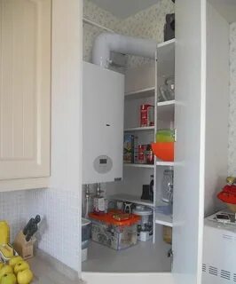 Спрятать котел в углу кухни