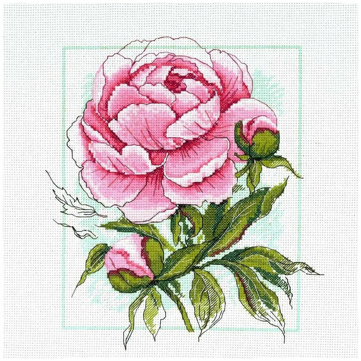 чудесная игла "магия цветов. пионы крестом. риолис древовидный пион. вышивка крестом пионы. Rhs004 cross stitch пион.