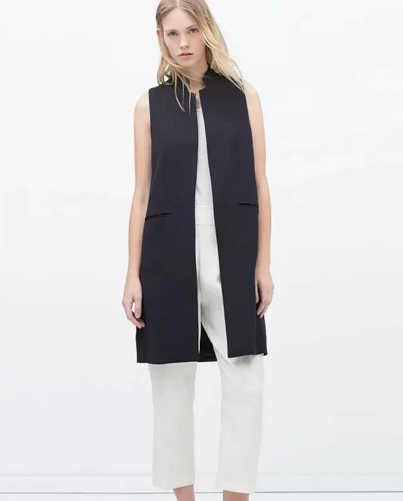 Жилет длинный женский. Удлиненный жилет pimkie. Жилетка zara knit удлиненная. Ривер исланд безрукавки женские. Удлиненный жилет без рукавов.