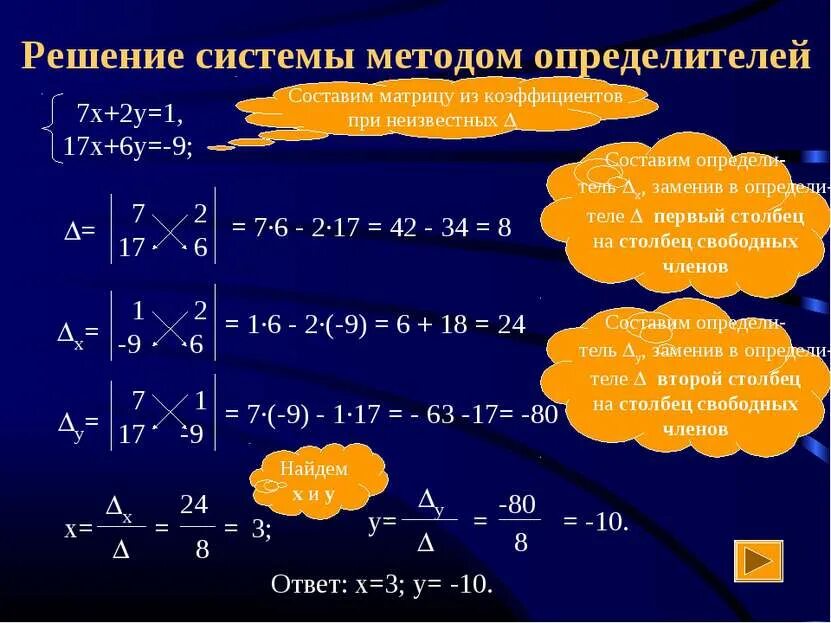 Решить системы методом определителей. Решение систему уравнений методом детерминанта. решение систем методом определителей. решение системы уравнений методом коэффициентов. решение систем уравнений методом определителей.