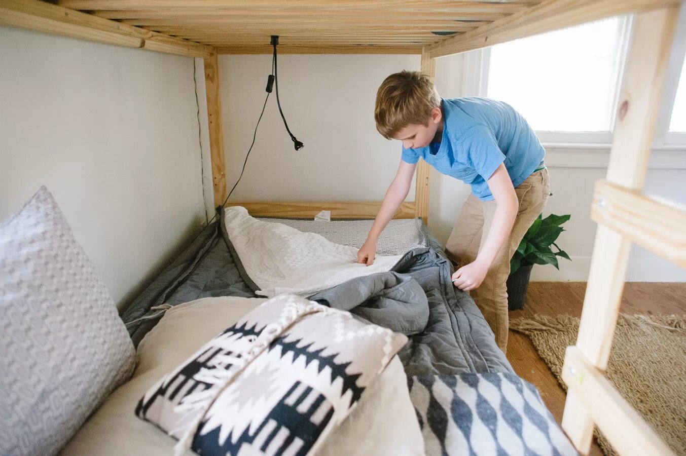 He was making the beds