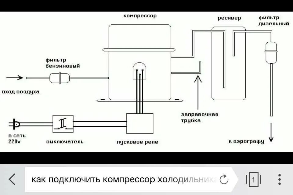 Подсоединить компрессор. Схема подключения холодильного компрессора без реле. схема подключения компрессора холодильника без реле. схема включения холодильного компрессора. схема подключения самодельного компрессора.