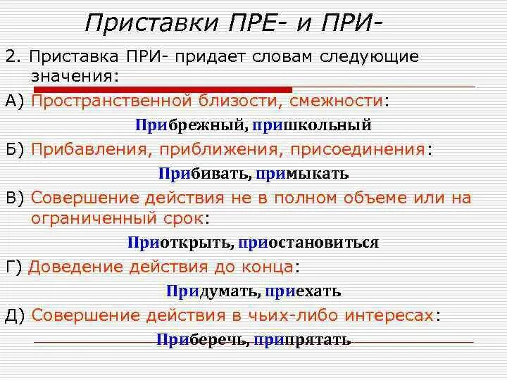 Значение приставки слова прибрежный