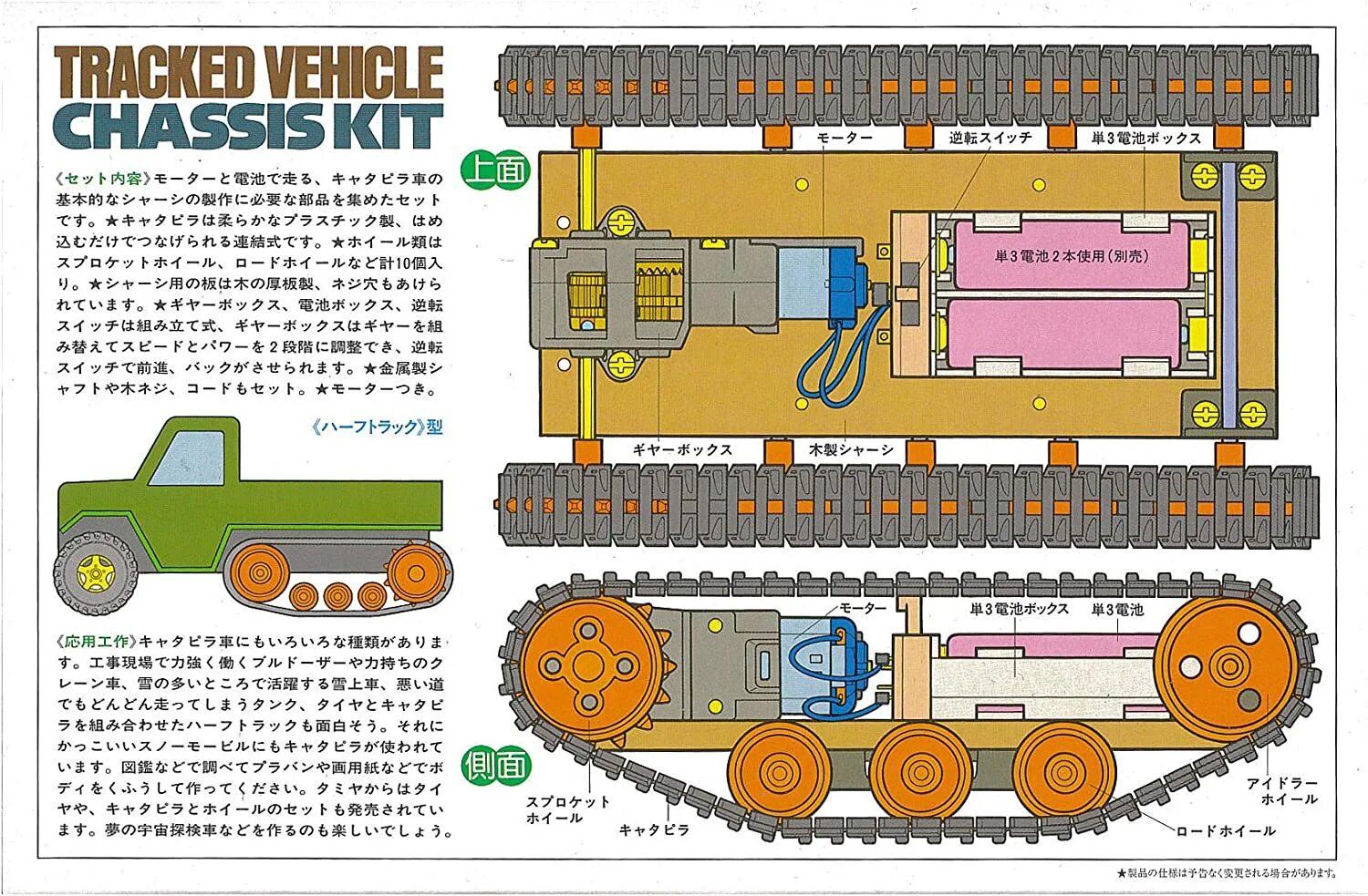 Articulated tracked vehicle without gidrocilinders. Электромеханический конструктор Tamiya Educational Construction 70108 гусеничное шасси. Tracked vehicle