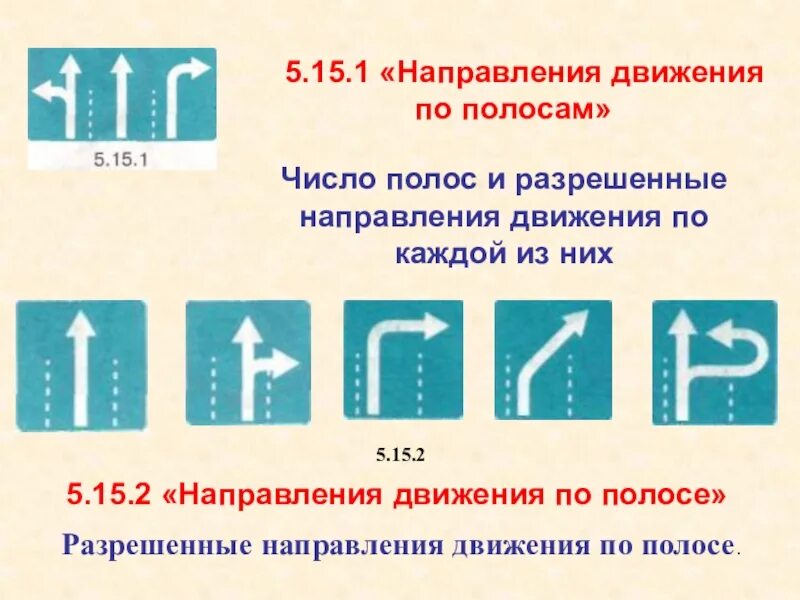12 направлений движения первых. 5.15.1 &quot;направления движения по поло- сам&quot;. число. 5.15.1 направления движения по полосам. знаки направления движения 5.15.1 5.15.2. знака движение по полосам 5.15.2 две полосы.