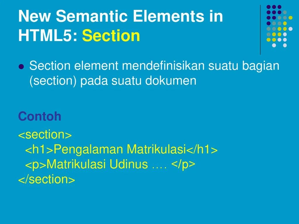 Section element