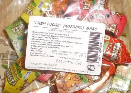 Конфеты кбжу