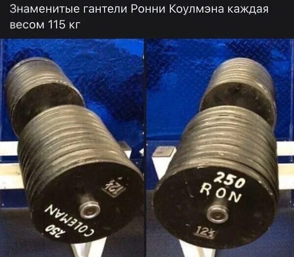 Гантели Ронни КОУЛМЕНА вес 250. Ронни Колеман гантели. Ronnie Coleman гантели. Ронни Колеман гантели 113.