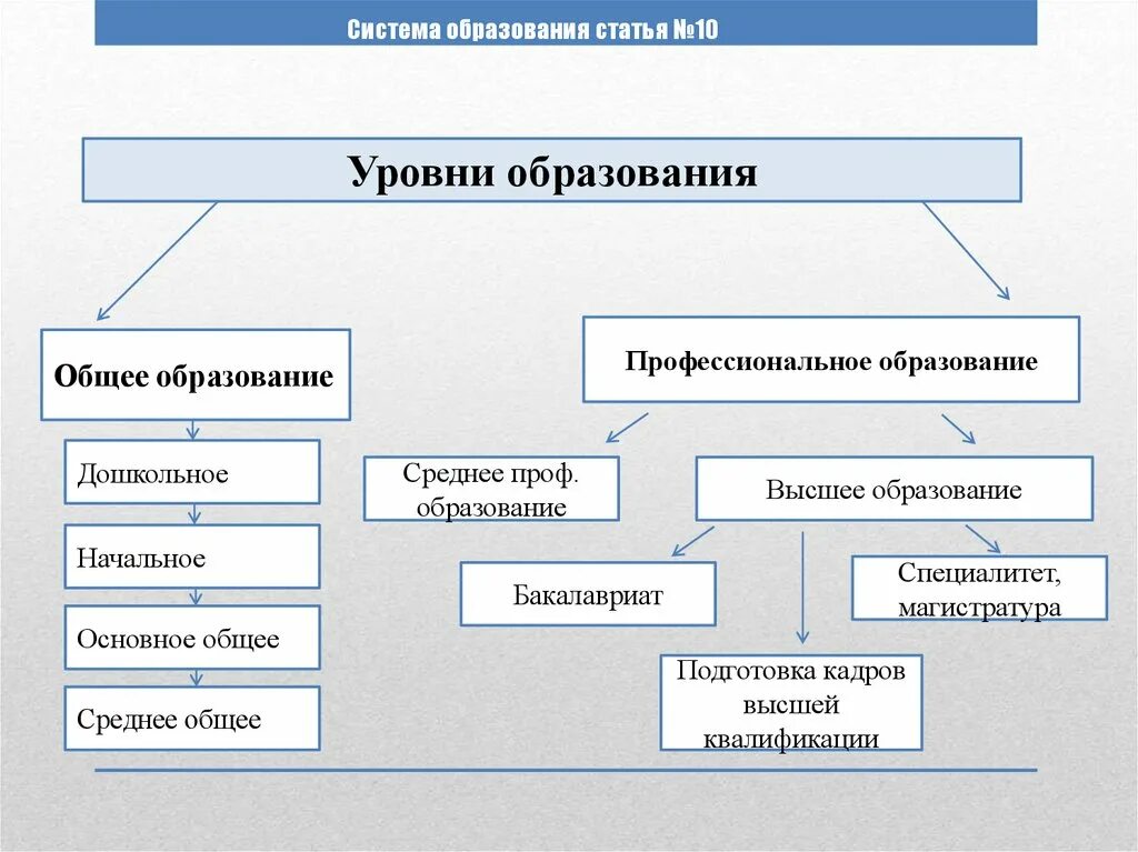 Сколько образовательных уровней в рф