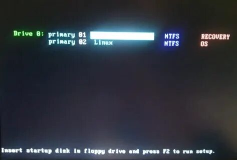 Press f2 to run setup