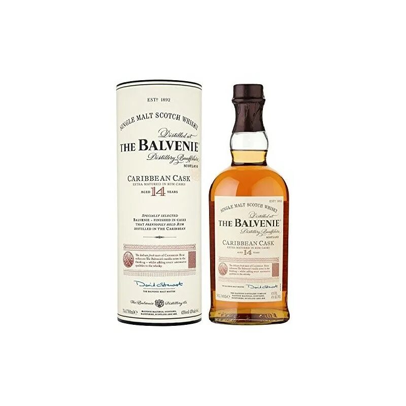 Виски Balvenie 14. Balvenie 14 Caribbean Cask. Виски Balvenie Caribbean Cask 14 лет, 0.7 л, подарочная упаковка. Односолодовый виски Balvenie