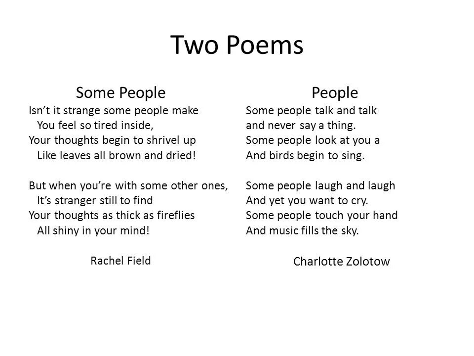 Talk some. Стихотворение people. Some people стих. People Charlotte Zolotow. Poem about people на англ.
