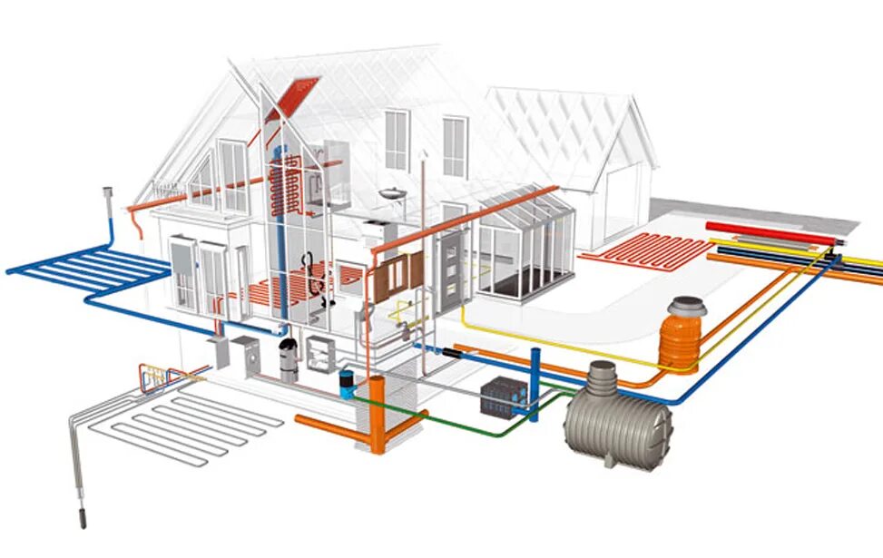 Проектирование инженерных сетей. Проектирование отопления и водоснабжения. Монтаж инженерных сетей. Проектирование инженерных систем зданий. Какие коммуникации в доме