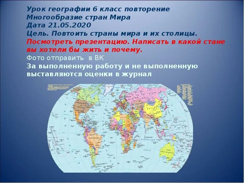 Многообразие стран их основные типы.