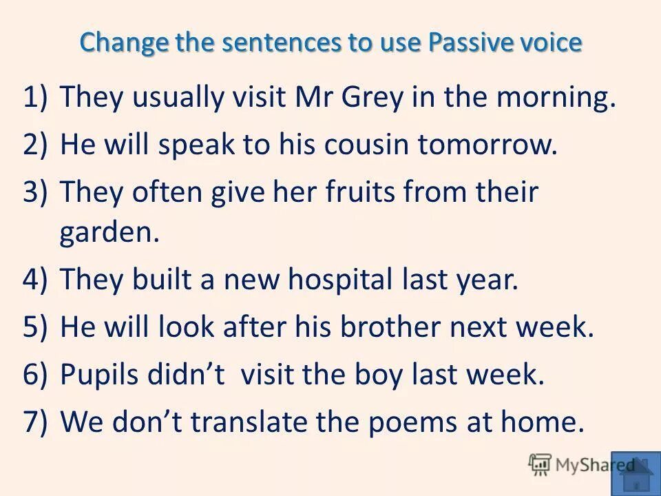 From sentences using the passive