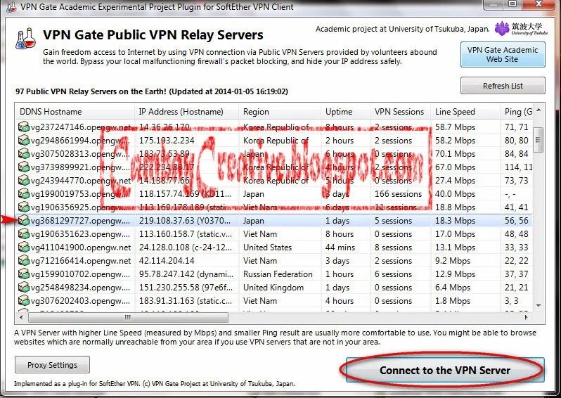 Vpngate net список открытых серверов на андроид