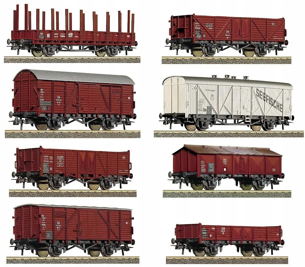 Roco 44002 набор из 8-ми вагонов. 67127 Roco. Полувагон Roco. Грузовые вагоны полувагоны.