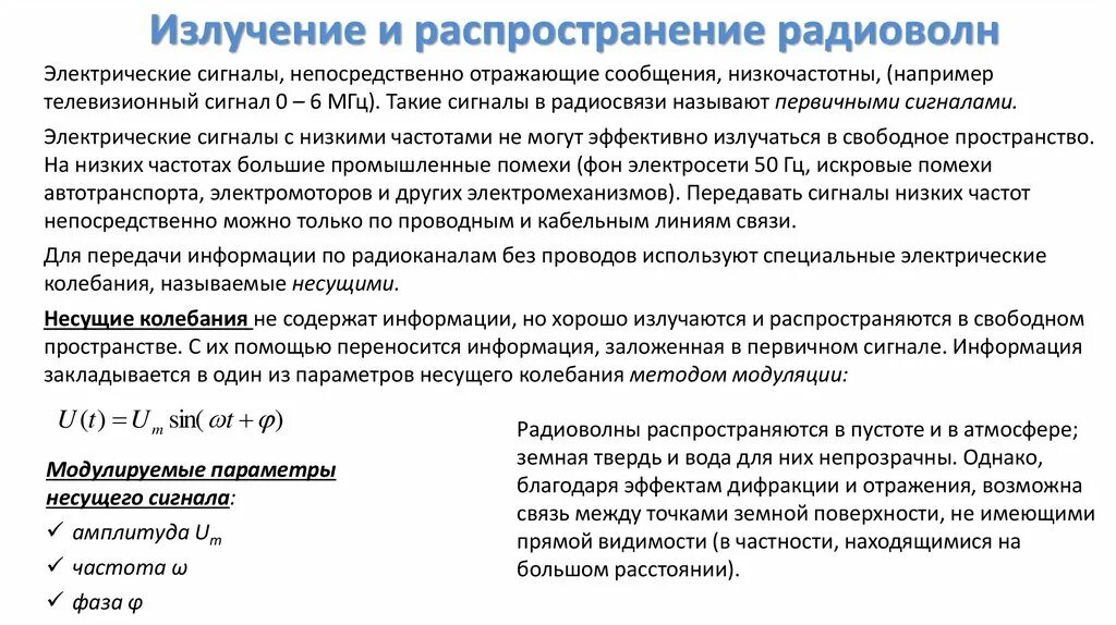 Каковы особенности распространения радиоволн. Излучение и распространение радиоволн. условия распространения радиоволн. распространение радиоволн в пространстве. элементы теории распространения радиоволн..
