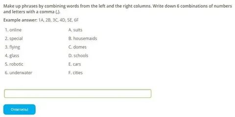 Write down the right word