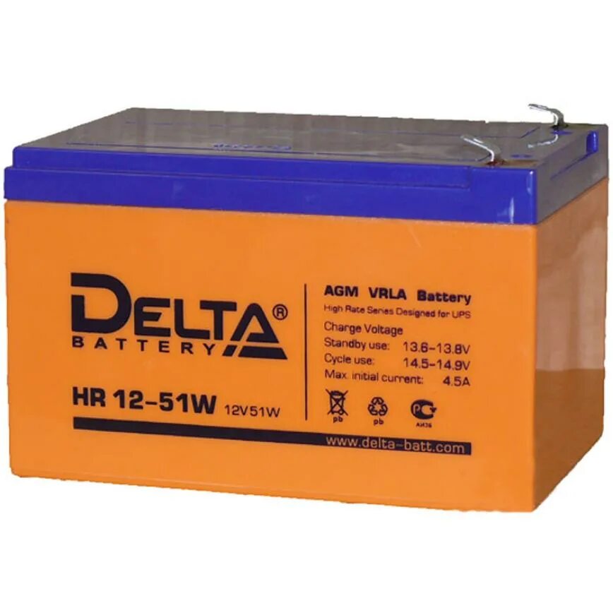 Аккумуляторная батарея Delta HR 12-51w (12v / 12ah). Delta hr12-51w (12в/12ач). АКБ Delta 12v. Тяговый аккумулятор 12в Делта.