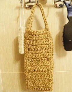 Мочалка крючком из джута