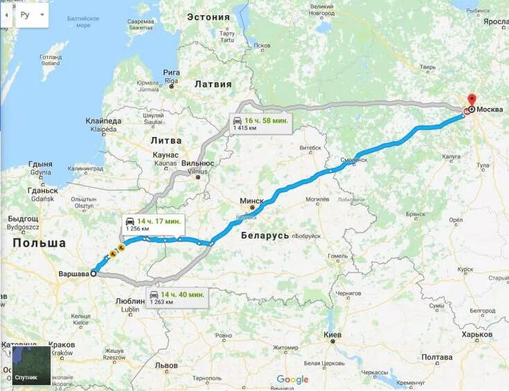 Как добраться до варшавы