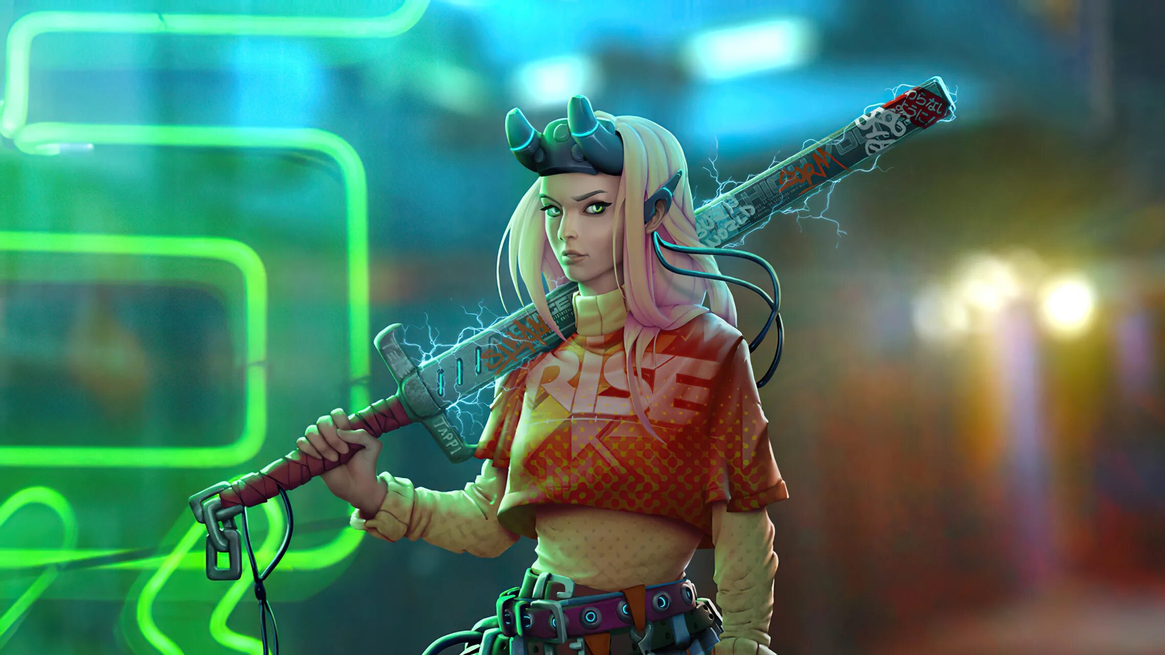 Gaming music 5. Блондинка с мечом. Женщина воин будущего. Фото девушки в стиле Cyberpunk. Sci Fi блондинки.