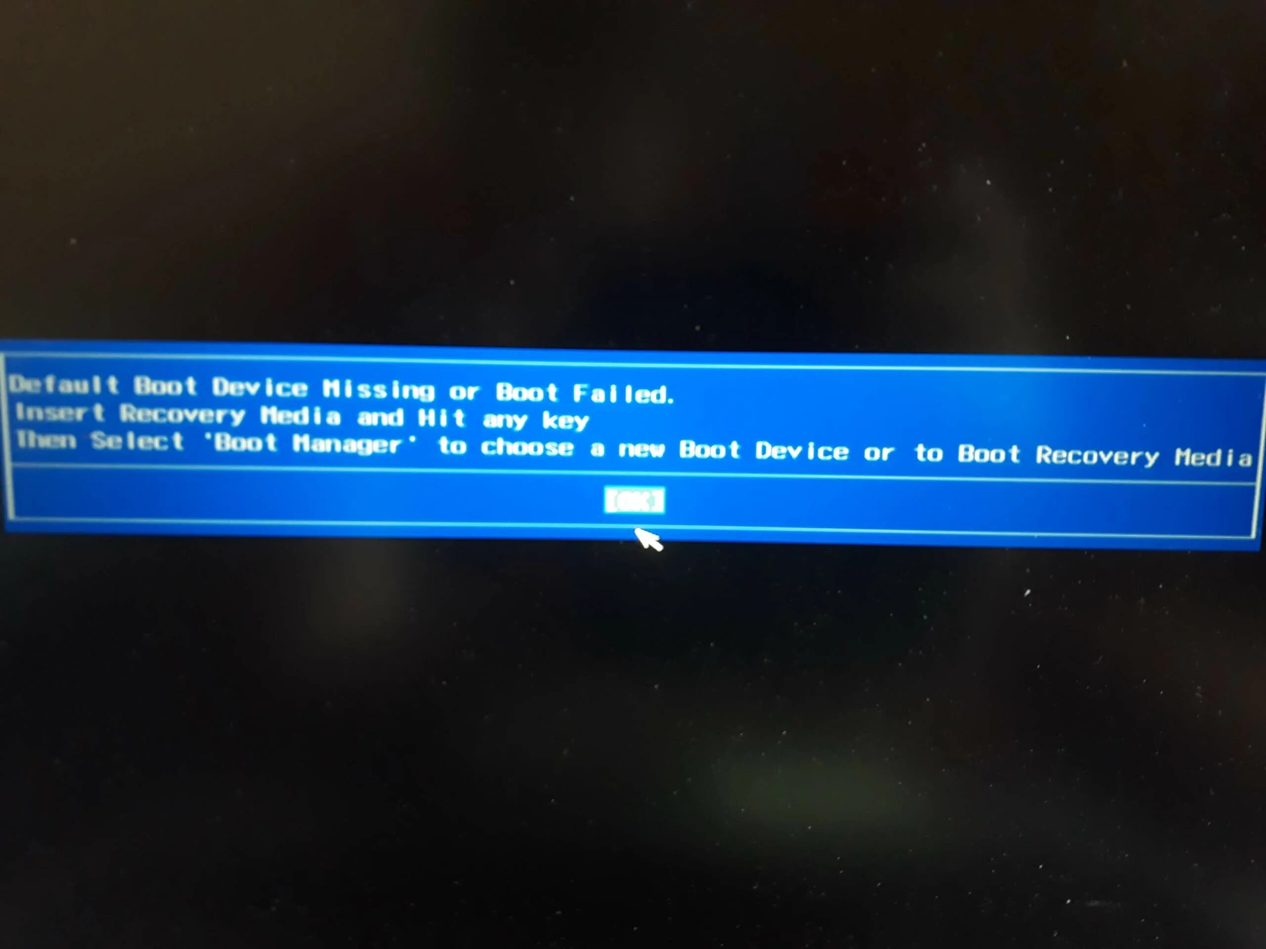 Boot failed что делать. Ошибка boot device. на ноутбуке boot failed. default boot device ноутбук. default boot device missing boot failed.