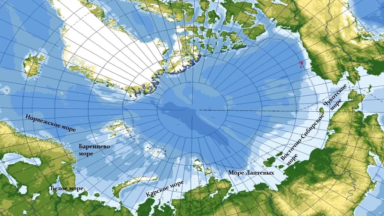 Моря северного ледовитого океана находятся на. Северный Ледовитый океан на карте. Северный Ледовитый океан на карте России. Северный полюс Северный Ледовитый океан.