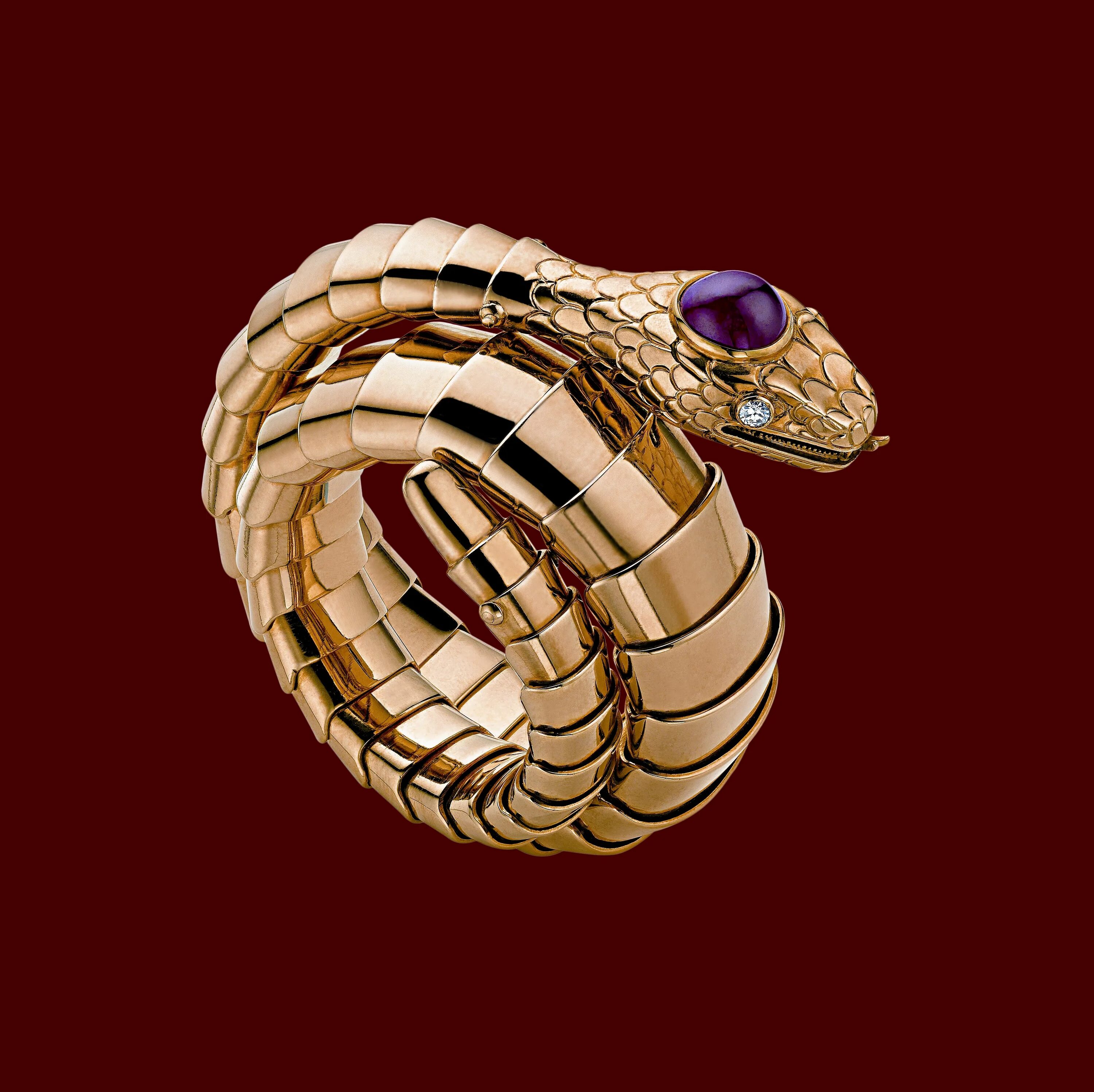 Кольцо змейка булгари
