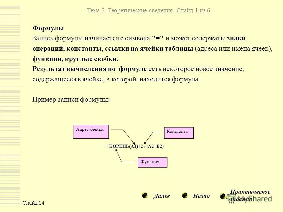 Формула начала месяца