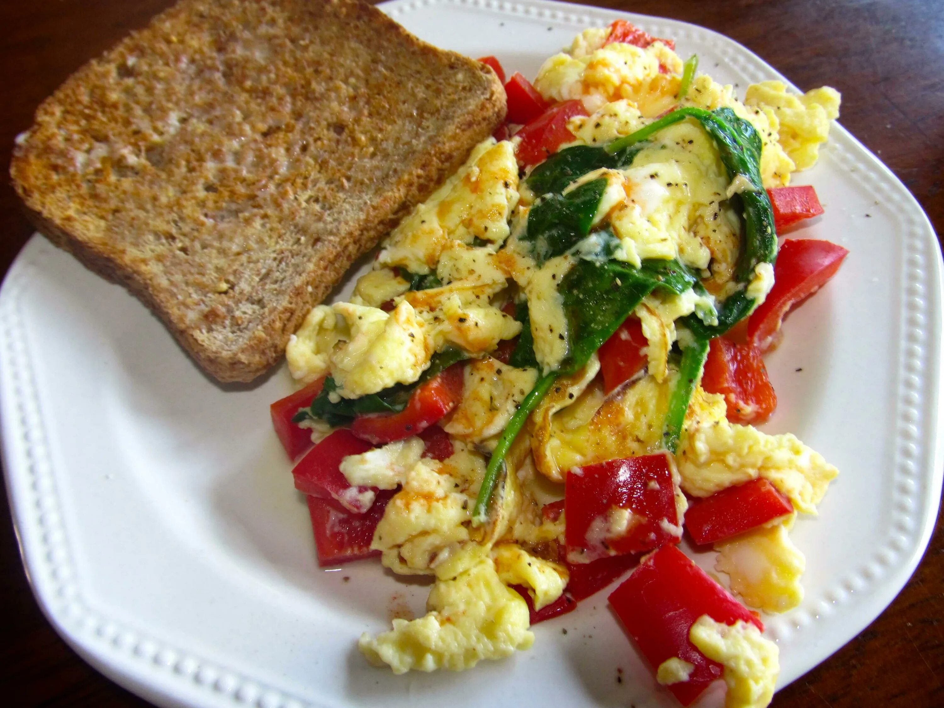 Eggs cheese peppers