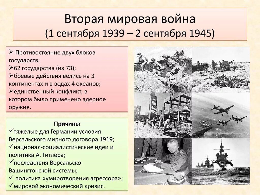 Почему первую мировую войну называли отечественной. 1.09.1939 - 2.09.1945.