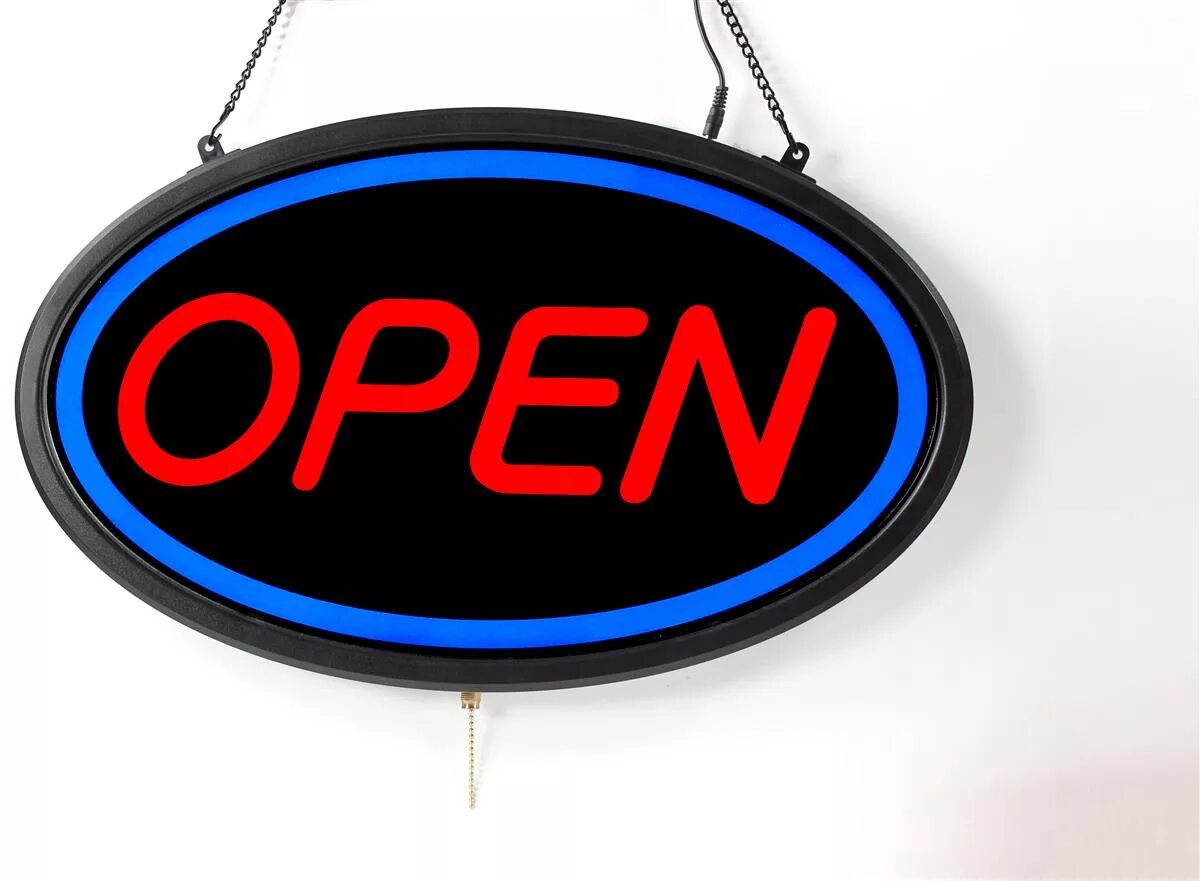 Display flashing. Open led. neon led open. open sign. flashing display.