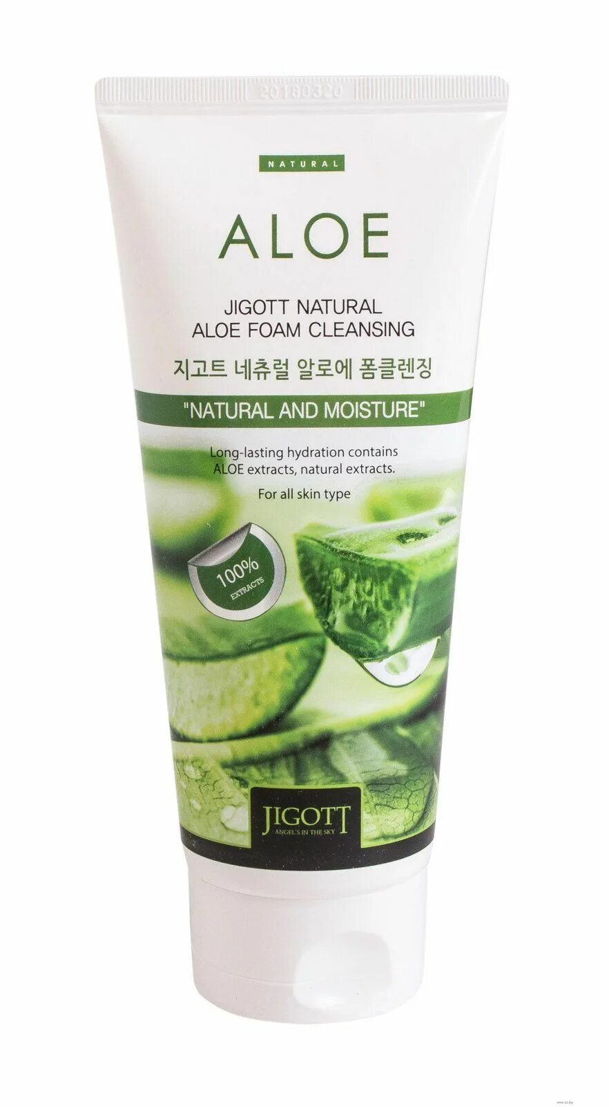 [Jigott] пенка для умывания зеленый чай Jigott natural Green Tea Foam Cleansing, 180 мл. Пенка для лица, с экстрактом алоэ, очищающая natural Aloe Foam Cleansing, 180мл. Пенка для умывания - natural Aloe Foam Cleansing 180ml (Jigott).