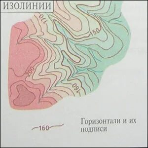 Изолинии на карте показывают