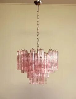 Pink murano chandelier