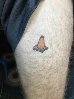 Traffic cone tattoo