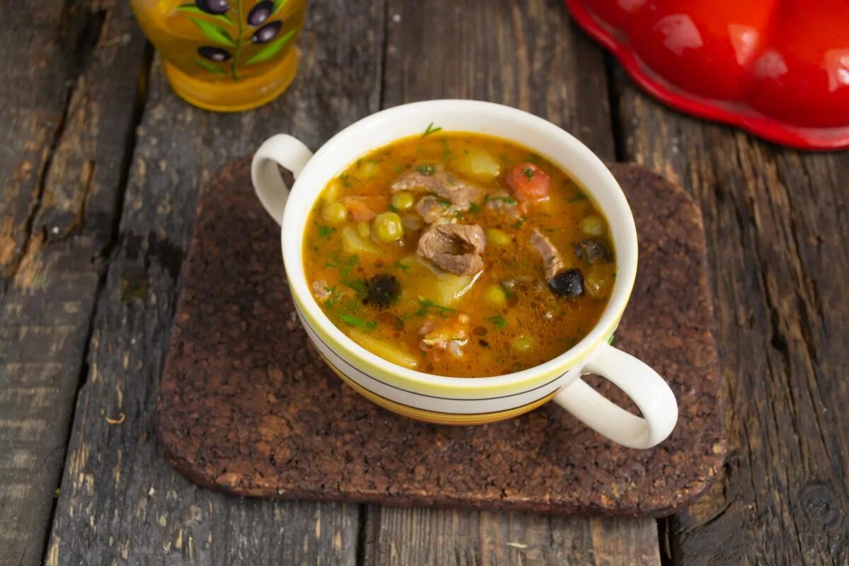 Классический гороховый суп с колбасой - простой и вкусный рецепт, как приготовит