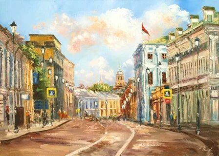 Улица картина маслом