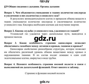 Биология 8 класс каменских