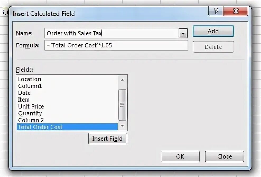 Add existing field