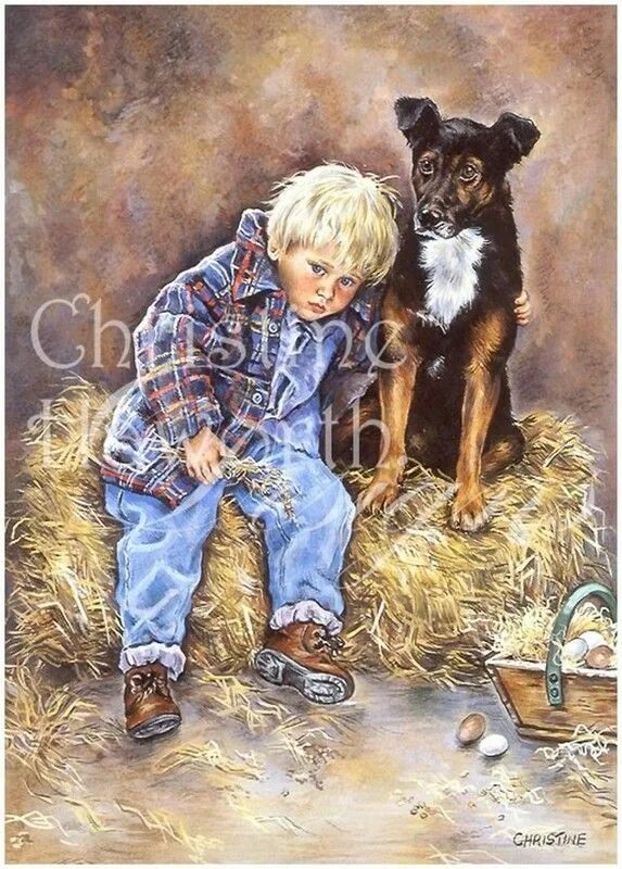 Лемох мальчик с собакой рассказ. Christine Haworth художник. Картина мальчик с собакой. Юноша с собакой картины художников. Открытки для мальчиков с собакой.