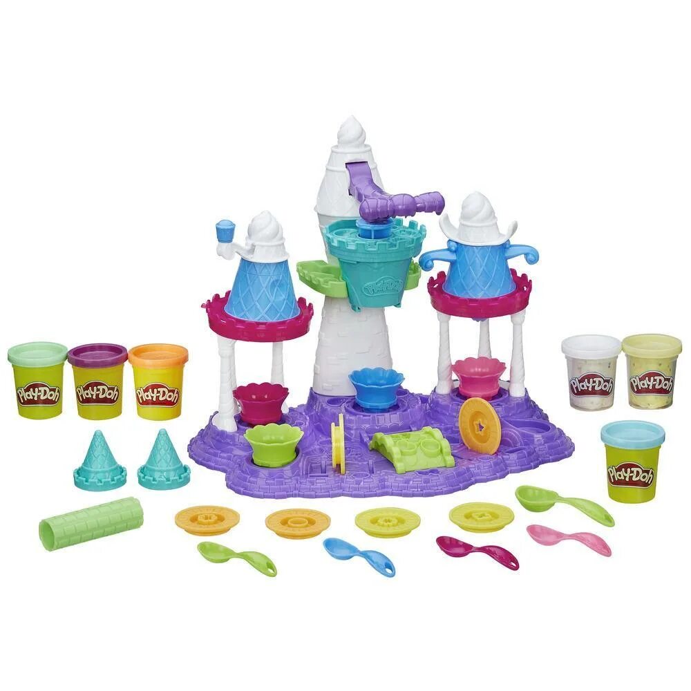 Play-Doh. Игровой набор "замок мороженого" b5523eu4/b5523121. Play Doh замок мороженого. Набор Play-Doh замок мороженого. Play-Doh игровой набор фабрика мороженого. Купить наборы пластилина