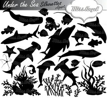 Under the sea silhouettes clip art. 