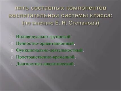 Компоненты воспитания