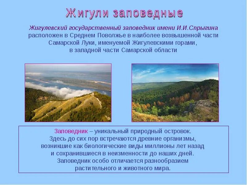 Жигулёвский заповедник самарская область. Жигулёвский заповедник сообщение. Самарская область заповедники и национальные парки названия. Самарская область заповедники и национальные парки названия. Жигулевский государственный заповедник имени и и спрыгина.
