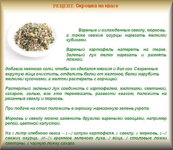 Состав окрошки на квасе. Окрошка. Перечень продуктов для окрошки. Окрошка рецепт. Рецепт окрошки список.