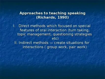 Teaching approaches